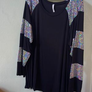 Black bling top nwt size 1X